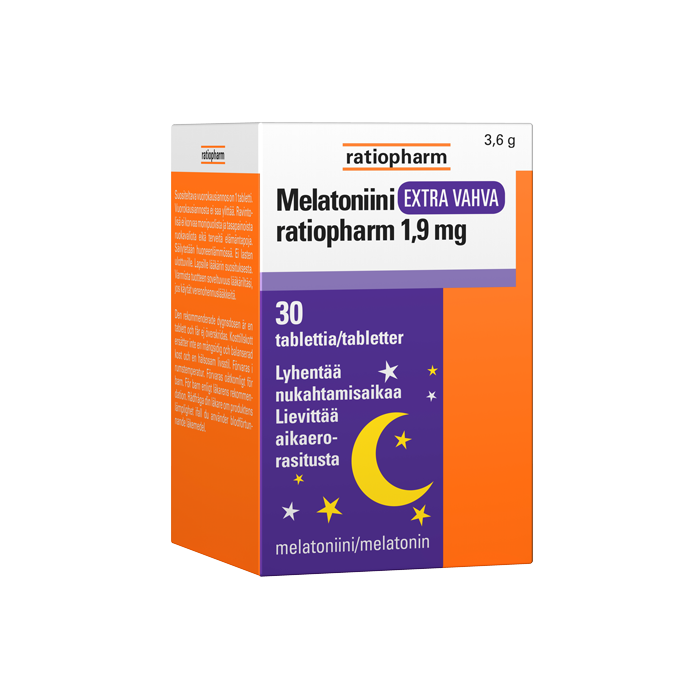 1000019093_MELATONIINI_EXTRA_VAHVA_RATIOPHARM_1_9_MG_30_tabl_pakkauskuva_Pakkauskuva8106_jpg