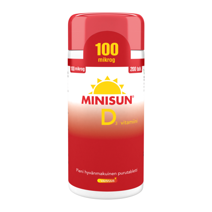 Minisun D-vitamiini 100 mikrog 200 tabl bild 2