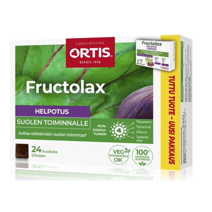 Fructolax Helpotus kuutio hedelmä ja kuitu 24 kpl kuva 2