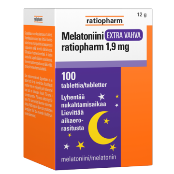 MELATONIINI EXTRA VAHVA RATIOPHARM 1,9 MG 100 tabl