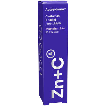 Apteekkarin C+ Sinkkipore mustaherukka 20 poretabl
