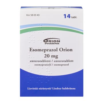 ESOMEPRAZOL ORION 20 mg enterotabl 14 fol