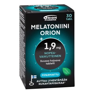 Melatoniini Orion 1,9 mg piparminttu suussa hajoava tabletti 30 tabl