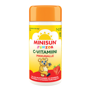 Minisun Junior C-vitamiini mansikka 80 tabl