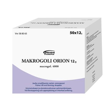 MAKROGOLI ORION 12 g jauhe oraaliliuosta varten, annospussi 50x12 g