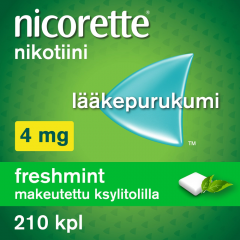 NICORETTE FRESHMINT 4 mg lääkepurukumi 210 fol