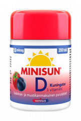 Minisun D-vitamiini Kuningatar 50 mikrog 200 tabl