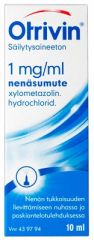 OTRIVIN SÄILYTYSAINEETON 1 mg/ml nenäsumute, liuos 10 ml